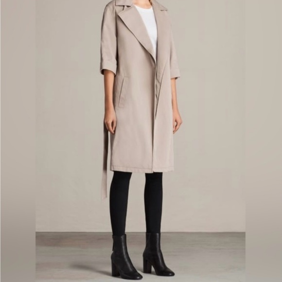 Allsaints Luna 3/4 sleeve trench coat - Picture 2 of 5